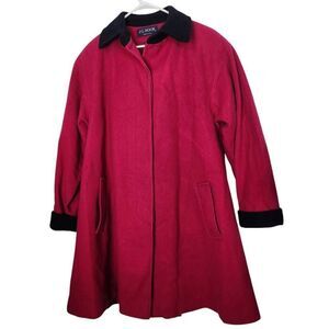 J.G. Hook coat pink black large opera coat statement a-line wool union made USA